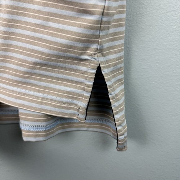 Ralph Lauren RLX Mens Golf Polo Shirt Grey Blue‎ Striped Performance Size Large - Picture 6 of 8